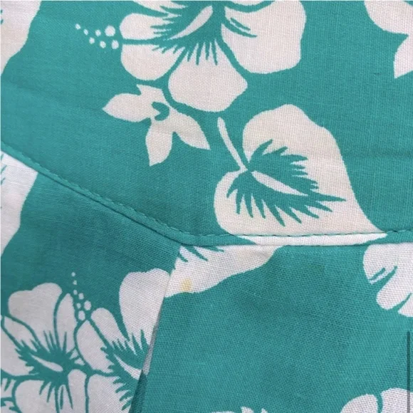 5/$25 Vintage Elle Elle Green White Floral Print Elastic Waist Midi Skirt M - Picture 9 of 16